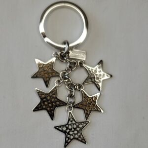 Coach Silver-Tone Multi Star Dangle Key Ring